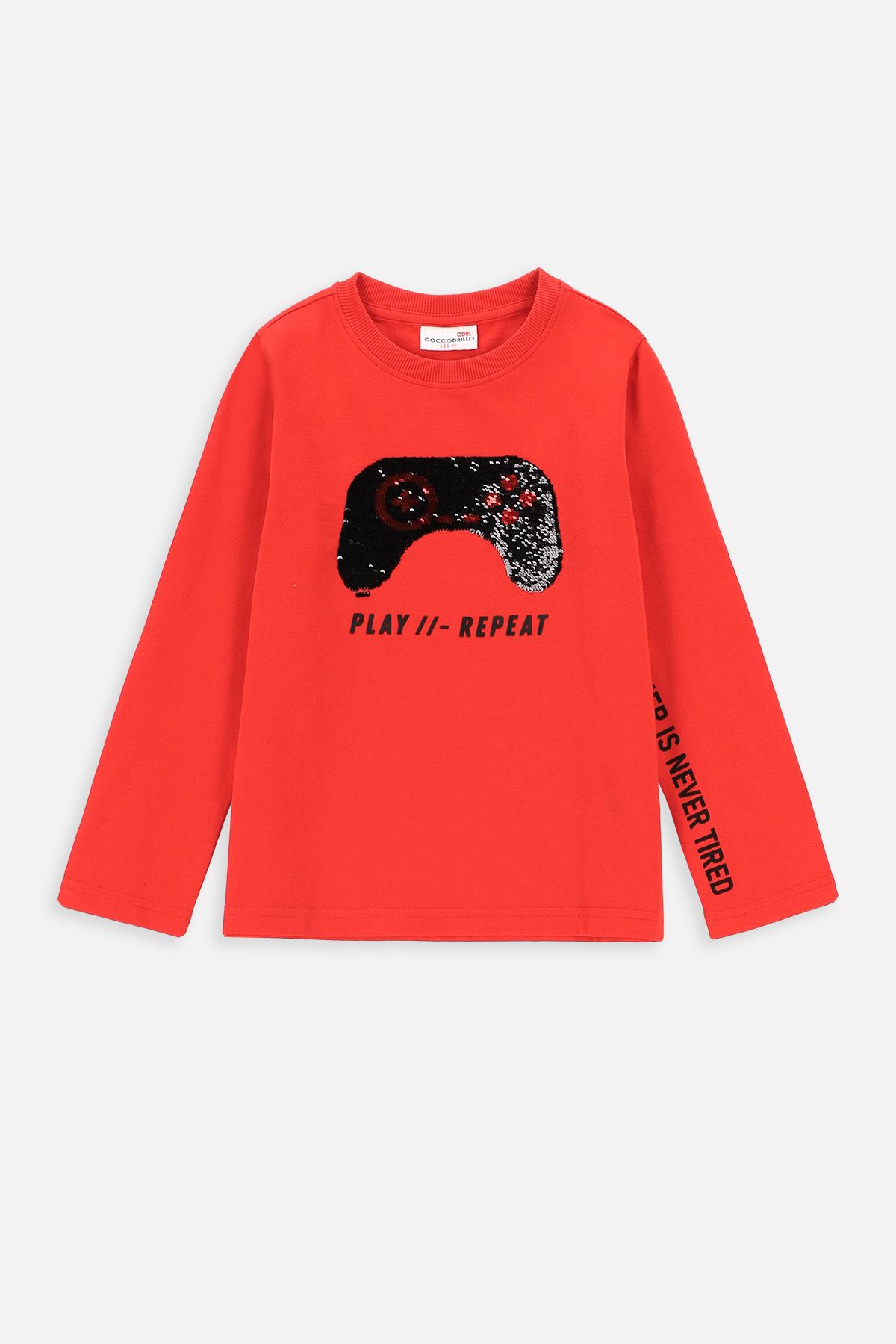 ★20-21FW新作★ALI BENSON★RED LABEL LONG SLEEVE_3色 T-shirt with long sleeves red with gamer print - Coccodrillo
