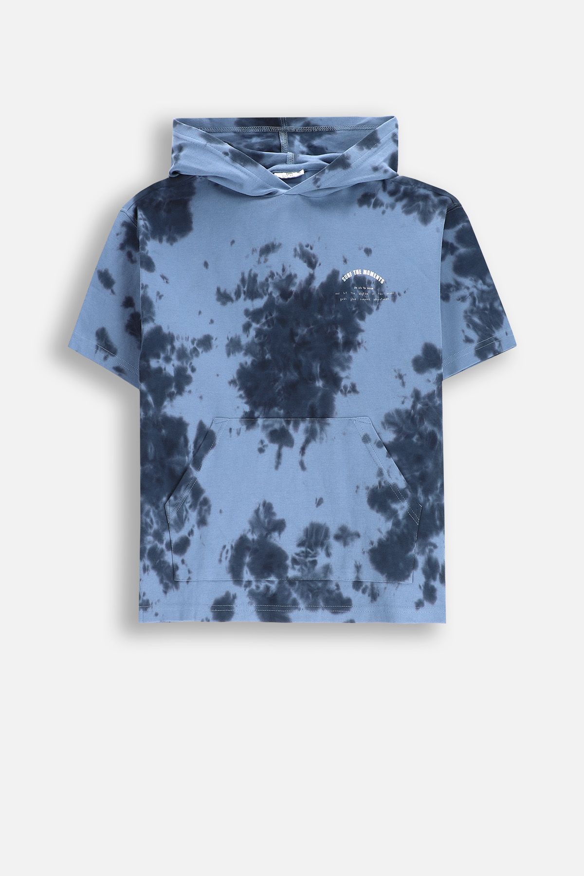 AFENDS S（8号）BLUE TIE DYE 麻Tシャツ 新品未使用！ T-shirt with short sleeves Blue Tie Dye with Front Text