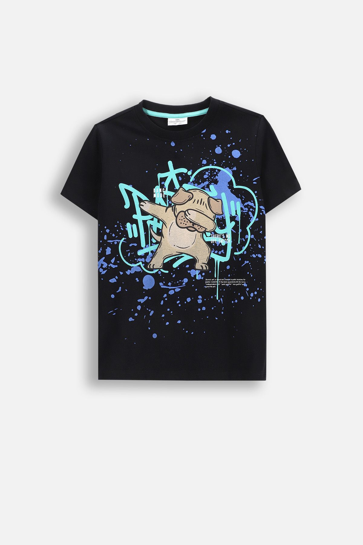 Cotton T-shirt with Short Sleeves White with Popcorn Print