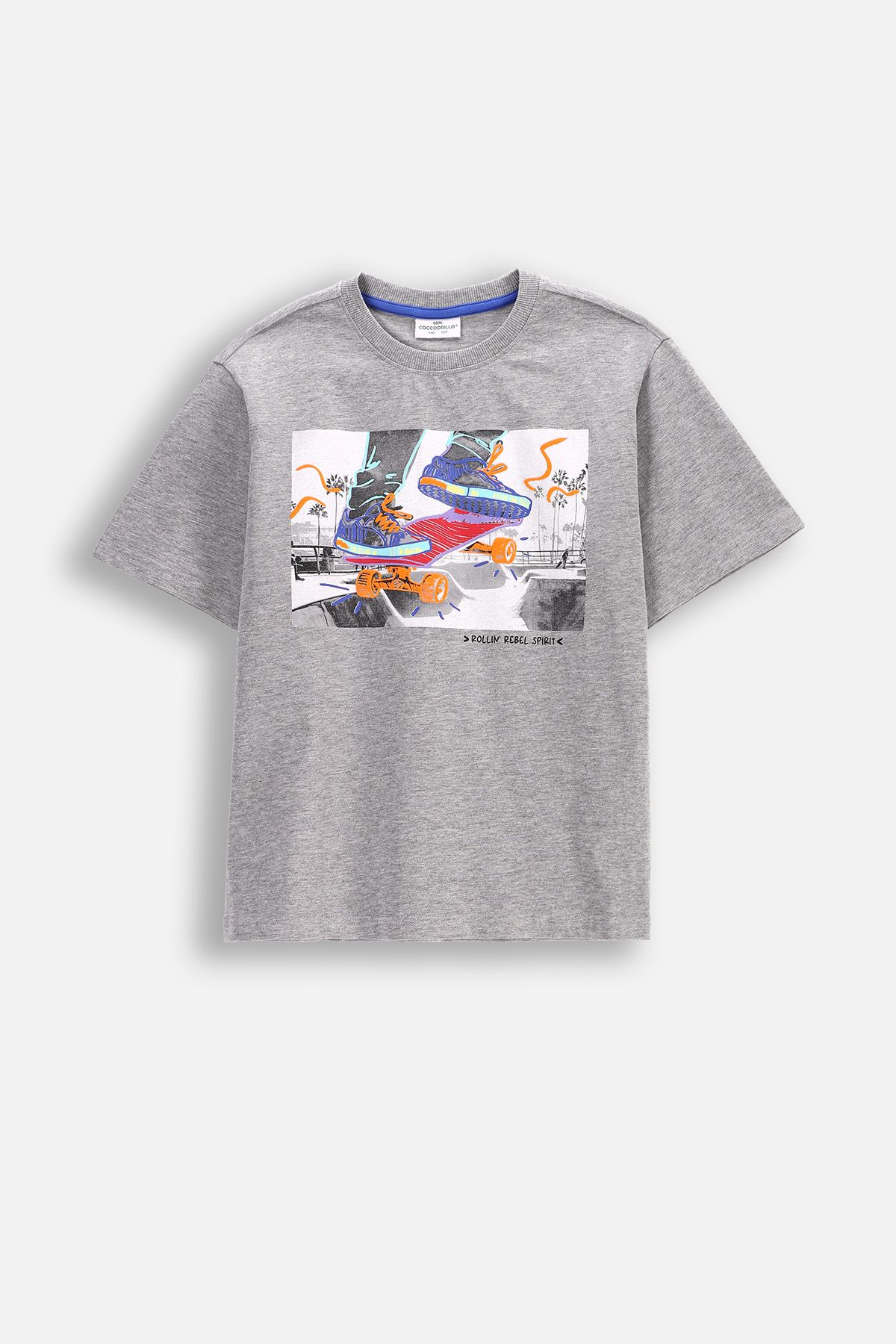 T-shirt with short sleeves Blue Tie Dye with Front Text