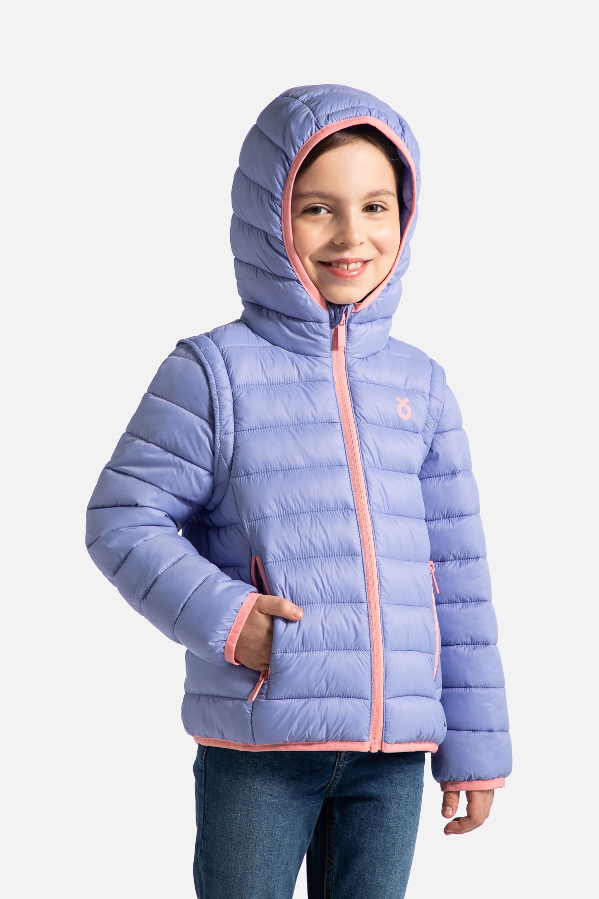 Winter jacket purple with hood and pockets - Coccodrillo