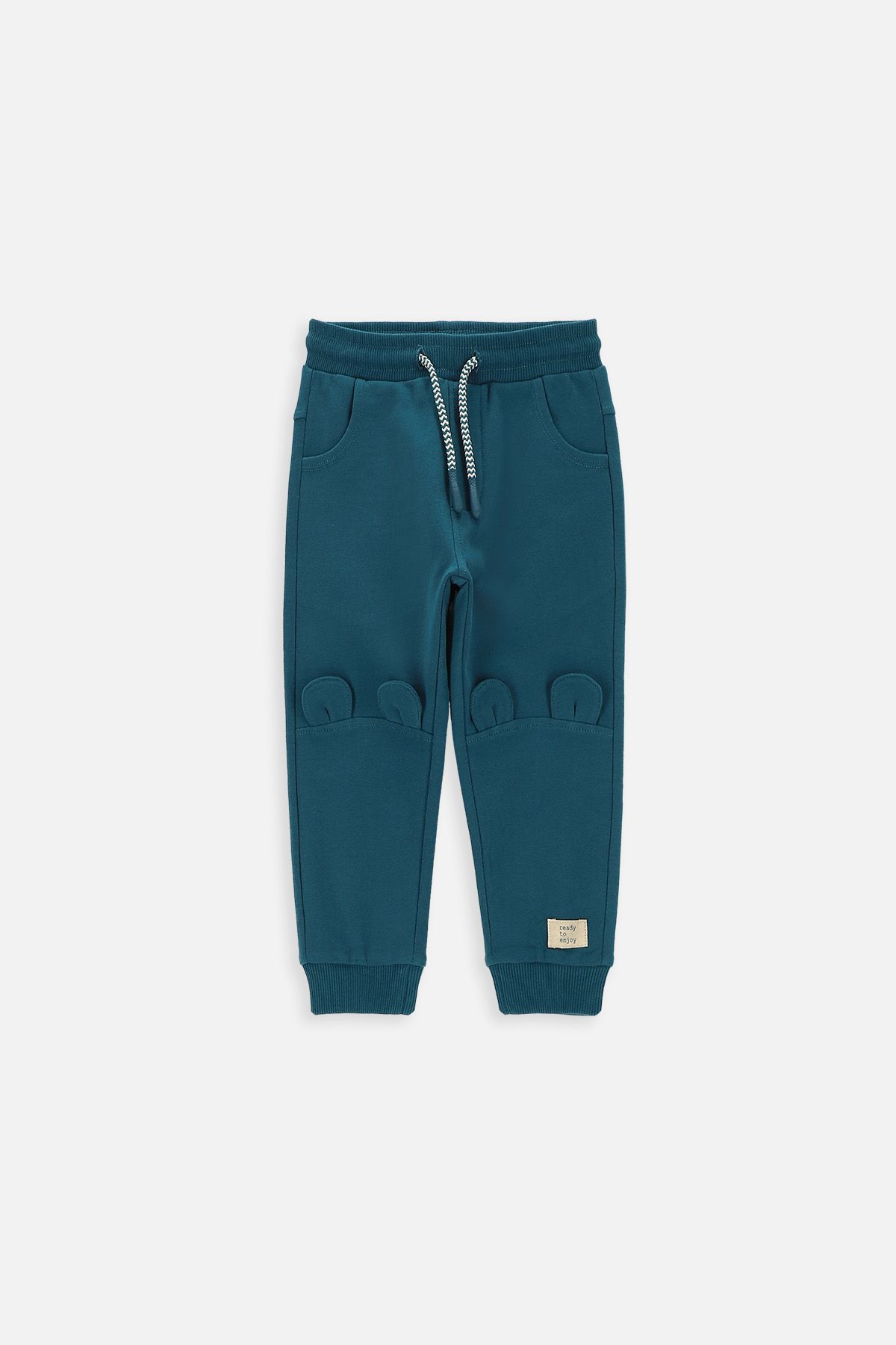 Sweatpants blue with print and a teddy bear imprint