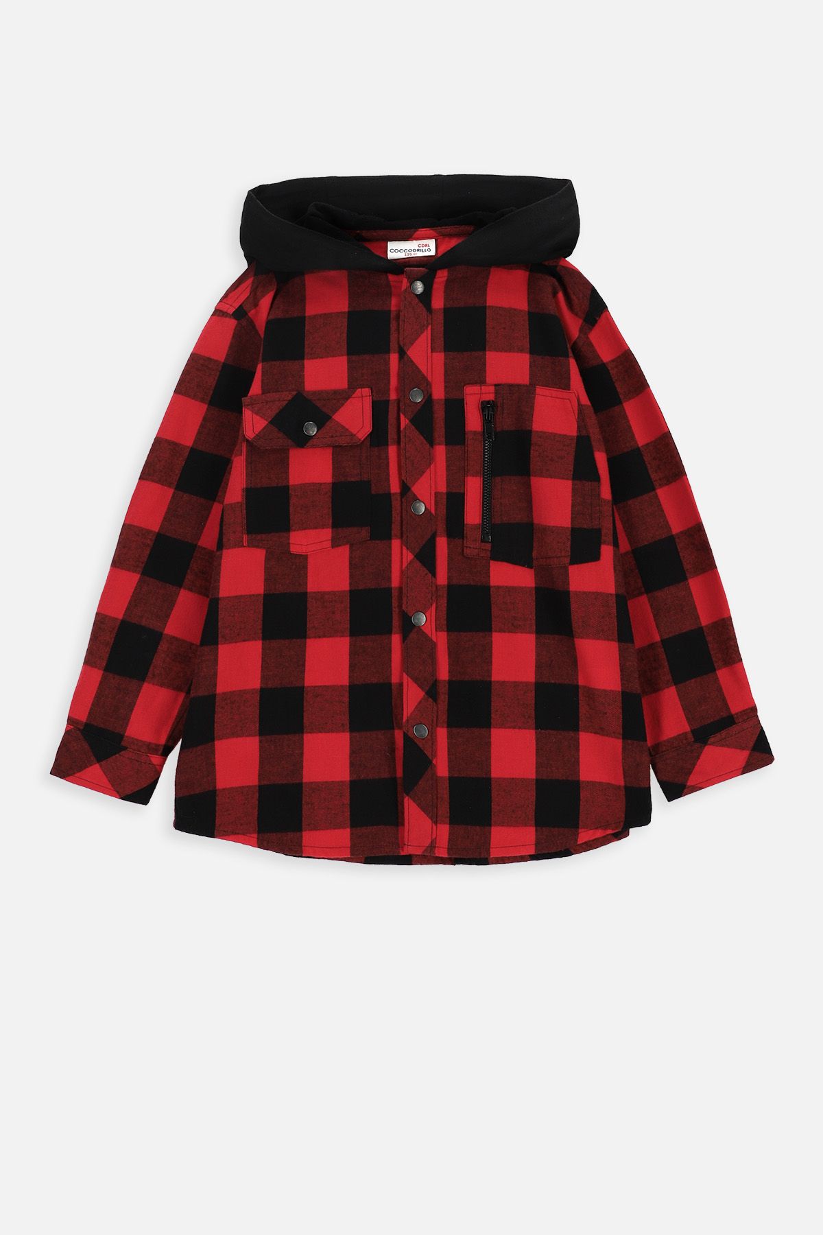 Shirt with long sleeves green smooth with a classic collar