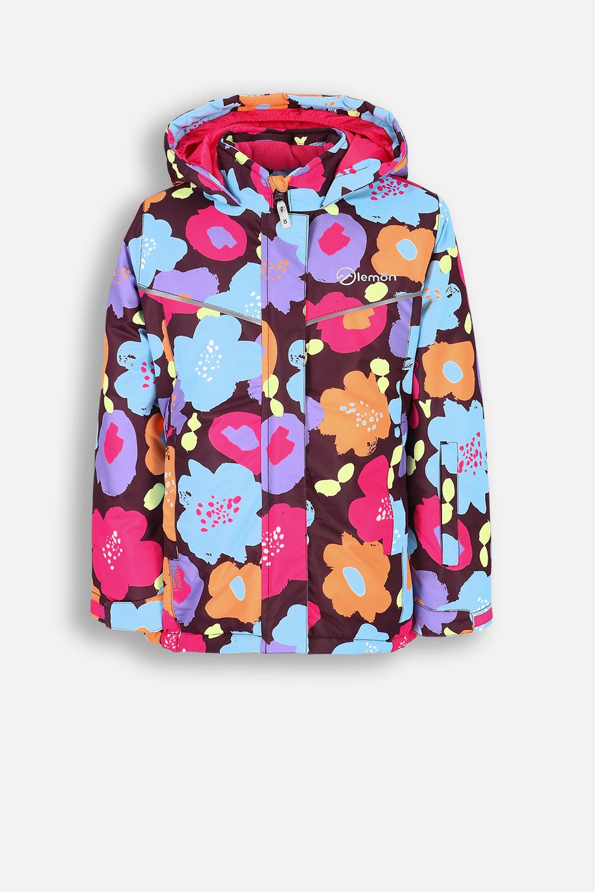 Girls' ski jacket with fleece lining and DWR coating