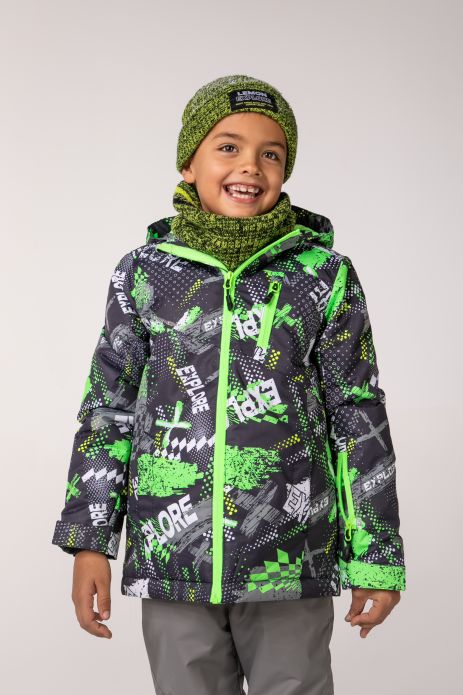 Boys' ski jacket with fleece lining and DWR coating