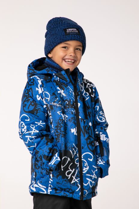 Boys' ski jacket with fleece lining and DWR coating