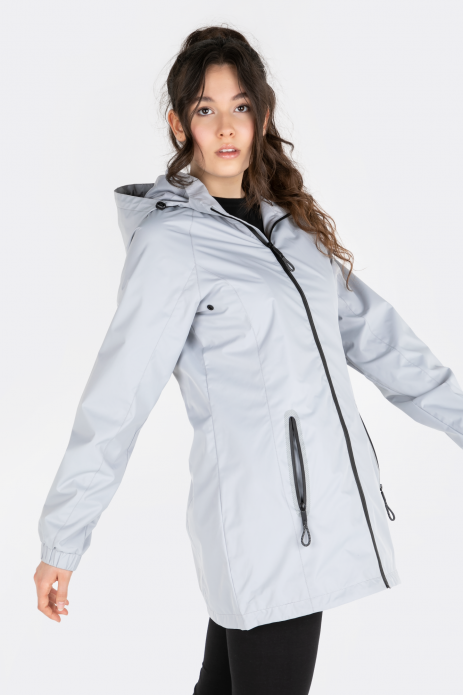 Youth transitional jacket with DWR coating with detachable hood