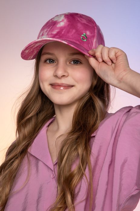 Cap with a visor girls' in elastic cotton