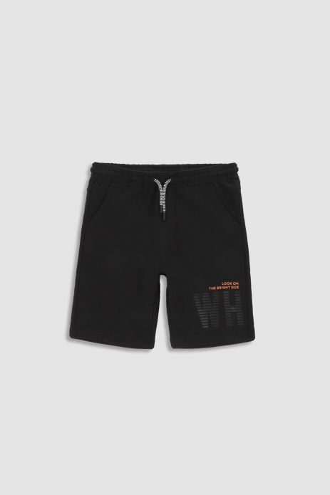 Shorts black with a binding at the waist 