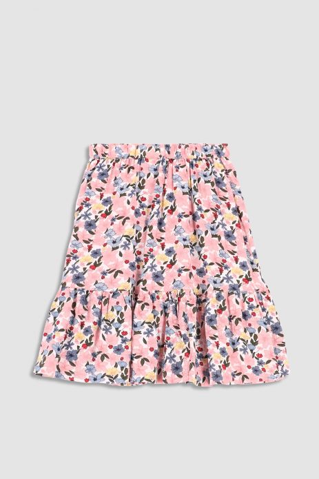 Fabric skirt multicolored midi with decorative buttons 2