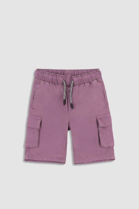 Shorts purple fabric with pockets