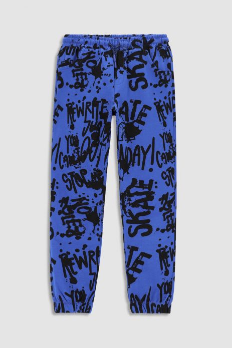 Sweatpants navy blue with print in REGULAR cut 2