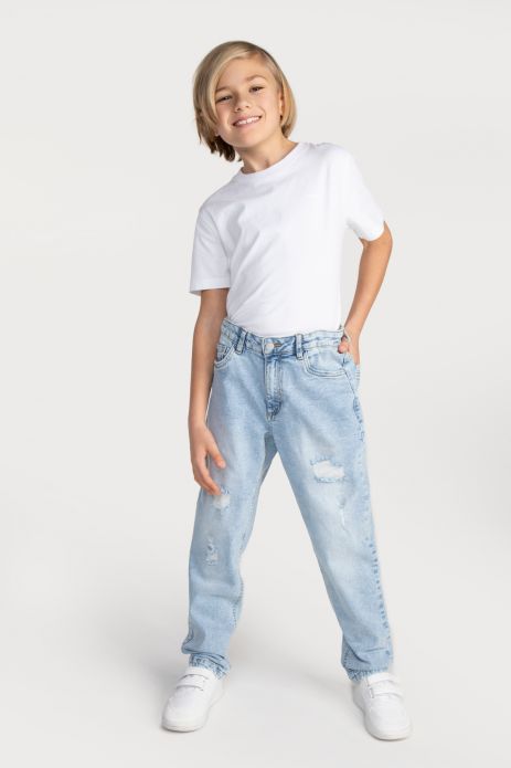 Jeans trousers blue with straight leg with REGULAR cut