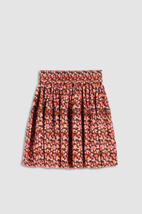 Fabric skirt multicolored with flower print