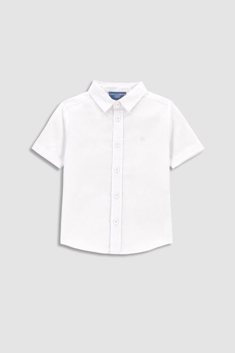 Shirt with short sleeves white with classic collar