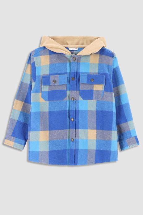 Shirt with hood multicolored plaid 2