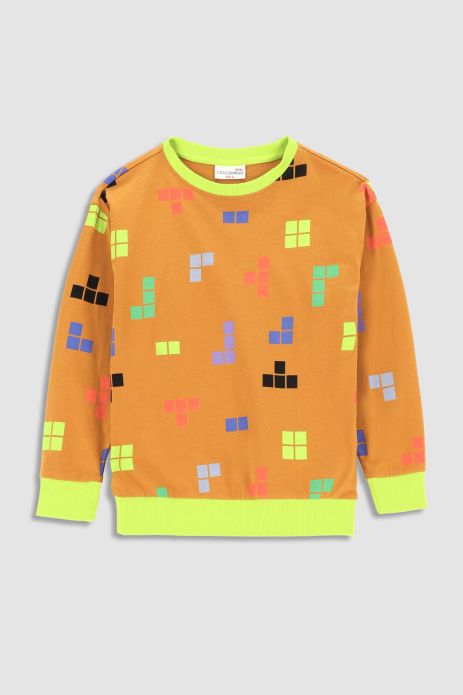 T-shirt with long sleeves honey with pixel print 2