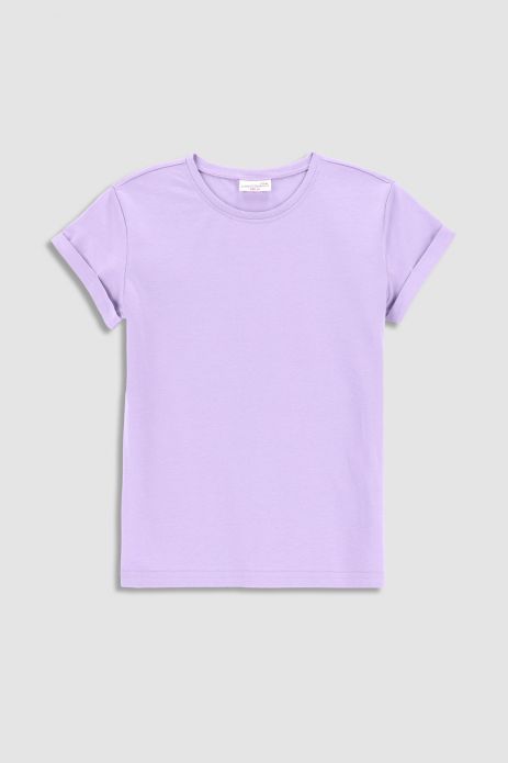 T-shirt with short sleeves purple smooth