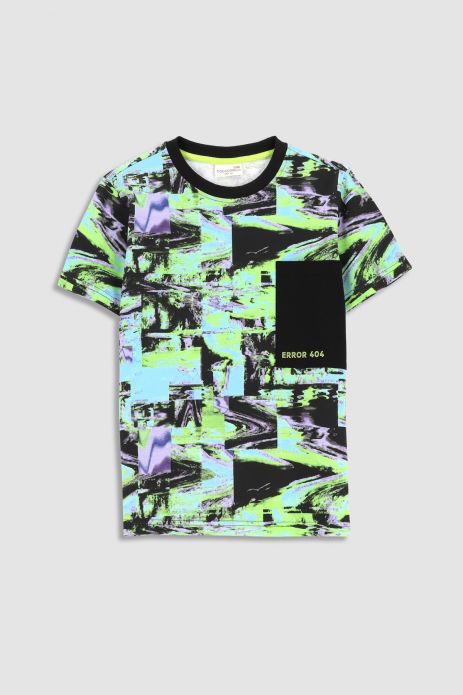 T-shirt with short sleeves multicolored with an abstract print