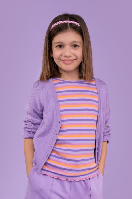 T-shirt with short sleeves multicolored striped 2