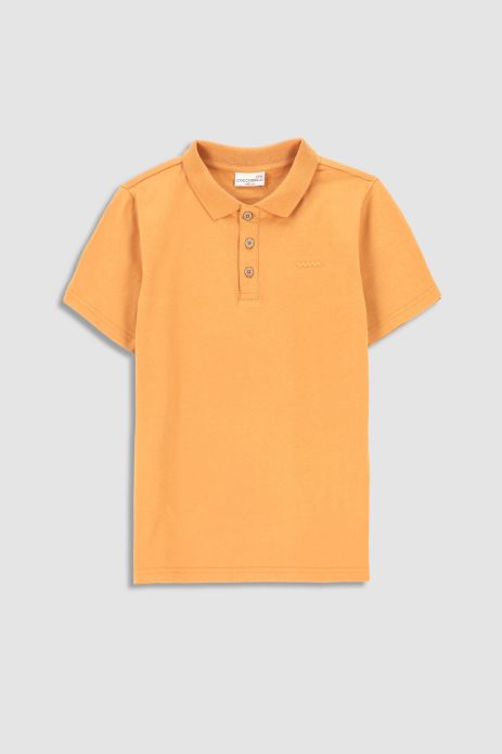 T-shirt with short sleeves orange with polo collar 2