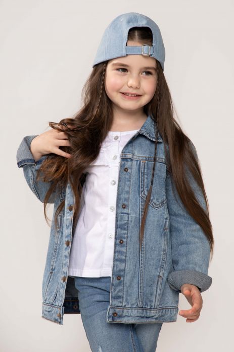 Jeans jacket blue with collar