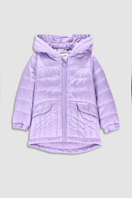 Transitional jacket purple quilted with hood 2