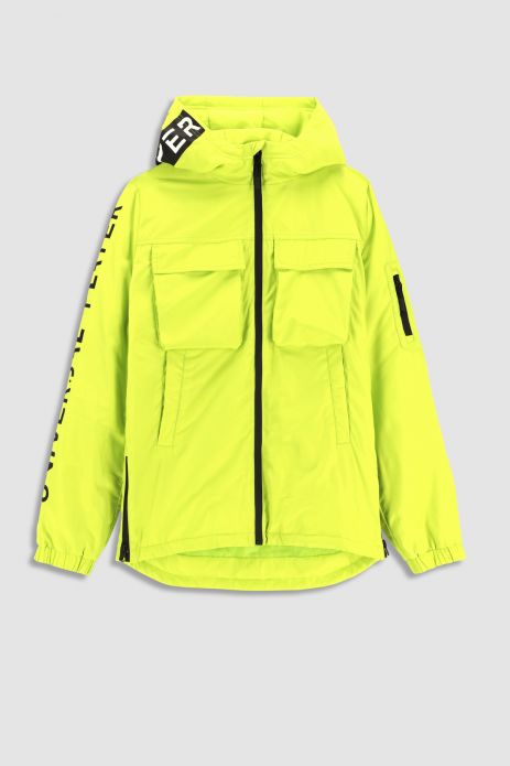 Transitional jacket green with hood and reflective elements 2