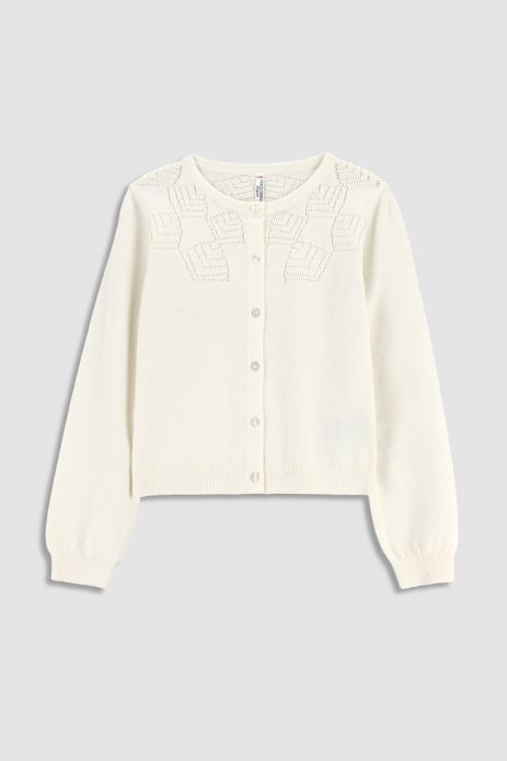 Cardigan white with decorative embroidery