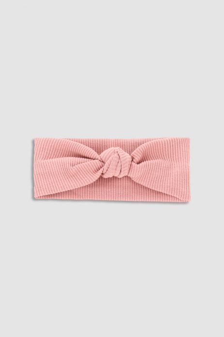 Hairband pink in ribbed knit fabric