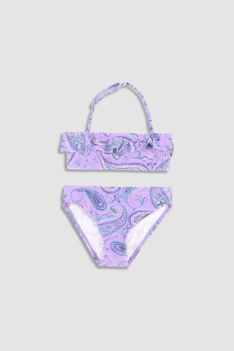 Swimsuit purple two-piece with frill