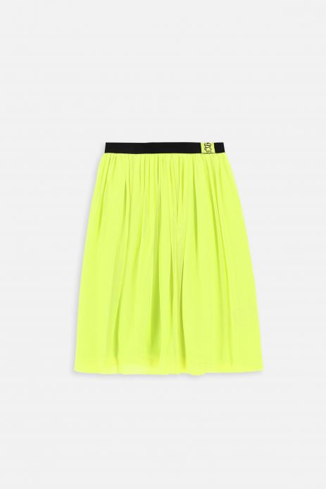 Tulle skirt green flared with elastic waistband
