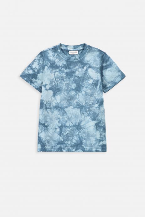 T-shirt with short sleeves blue with tie dye effect