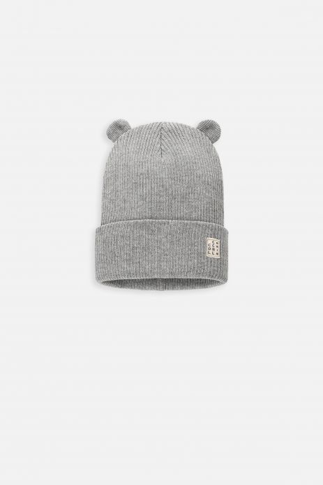 Transitional cap grey with a double layer of knitwear
