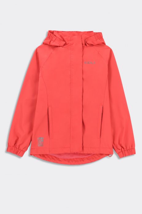 Girls' transitional jacket with a hood and DWR coating 2