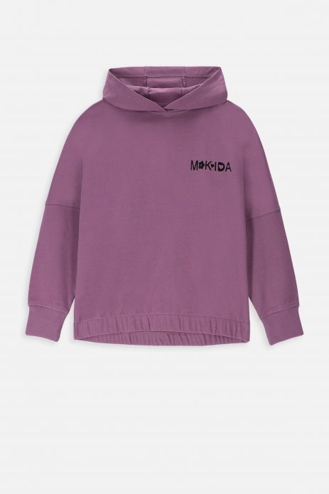 Sweatshirt with a hood purple with Mokida logo