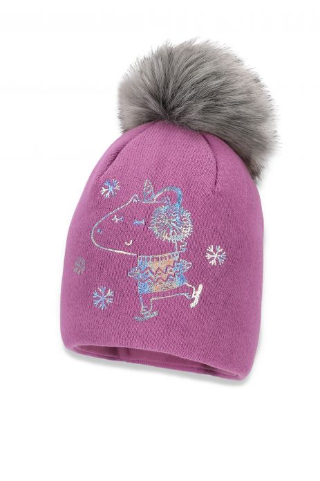 Winter cap girls' with recycled cotton and thermal insulation