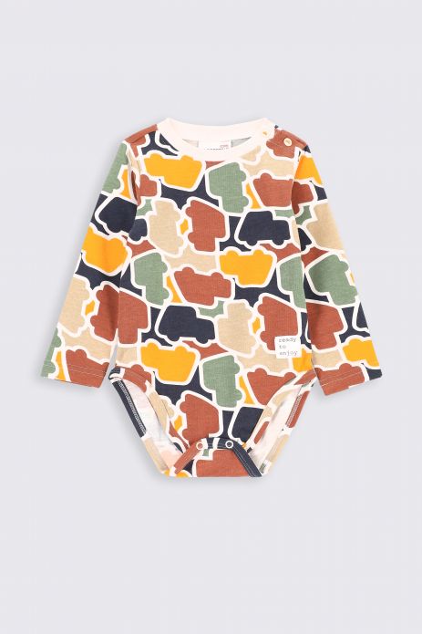 Body with long sleeves multicolored with car print 2