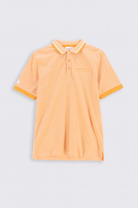 T-shirt with short sleeves orange with a polo collar 2