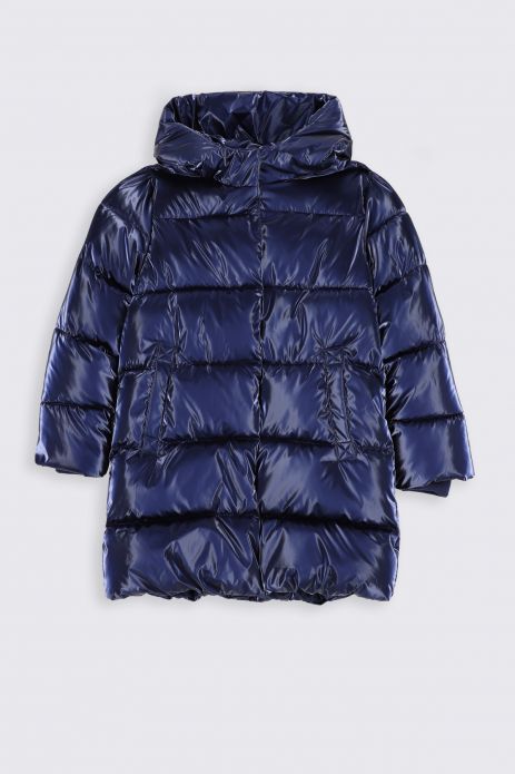 Winter coat navy blue with a hood