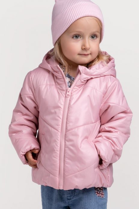 Transitional jacket pink with a hood