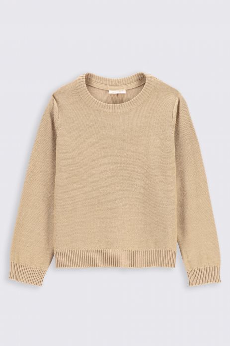 Knitted sweater beige smooth 2