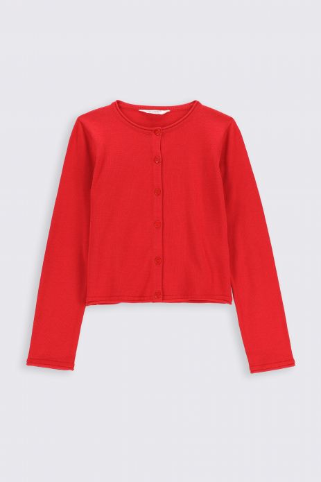Cardigan red smooth 2
