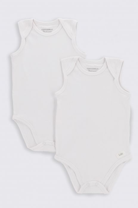 Body without sleeves white 2 pack