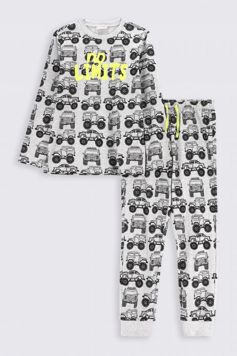 Boys pyjamas gray cotton with long sleeves