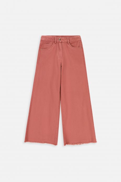 Fabric trousers powder pink with wide leg