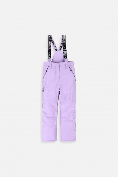 Ski pants purple with pockets on braces