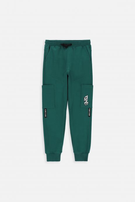 Sweatpants green with print on the pocket, SLIM cut 2