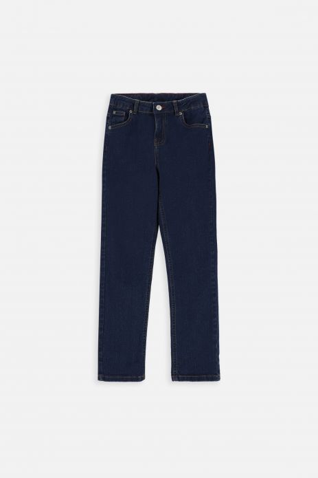 Jeans trousers navy blue with tapered leg, SLIM cut