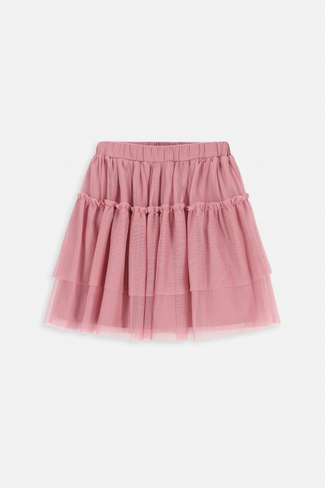 Tulle skirt powder pink flared with frills 2